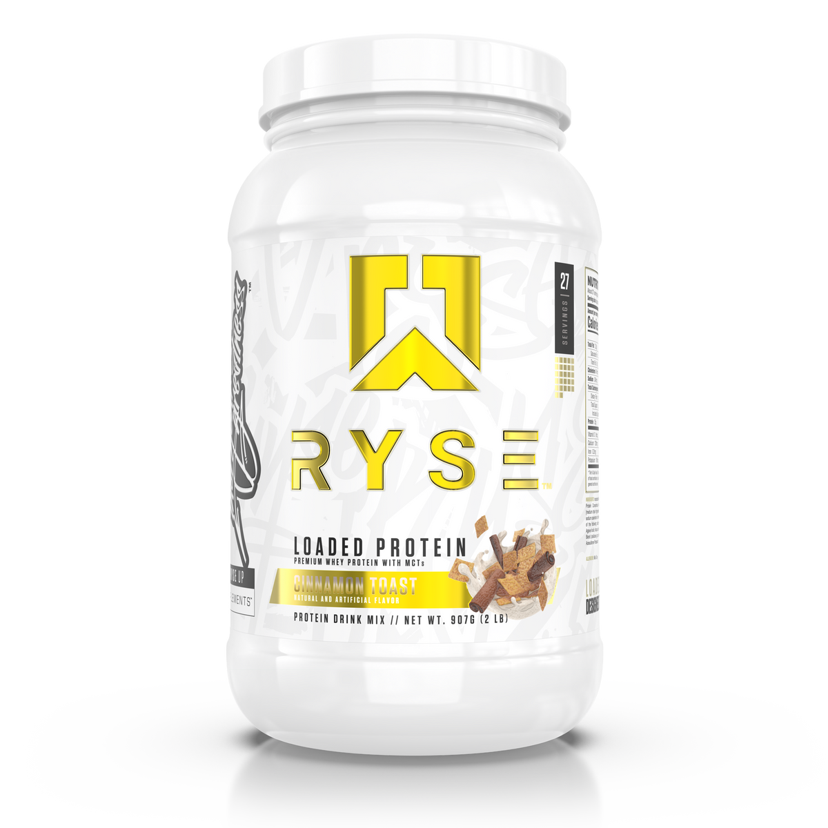Ryse Loaded Protein Powder | 25g Whey Protein Isolate & Concentrate | with  Prebiotic Fiber & MCTs | Low Carbs & Low Sugar | 27 Servings (Skippy Peanut