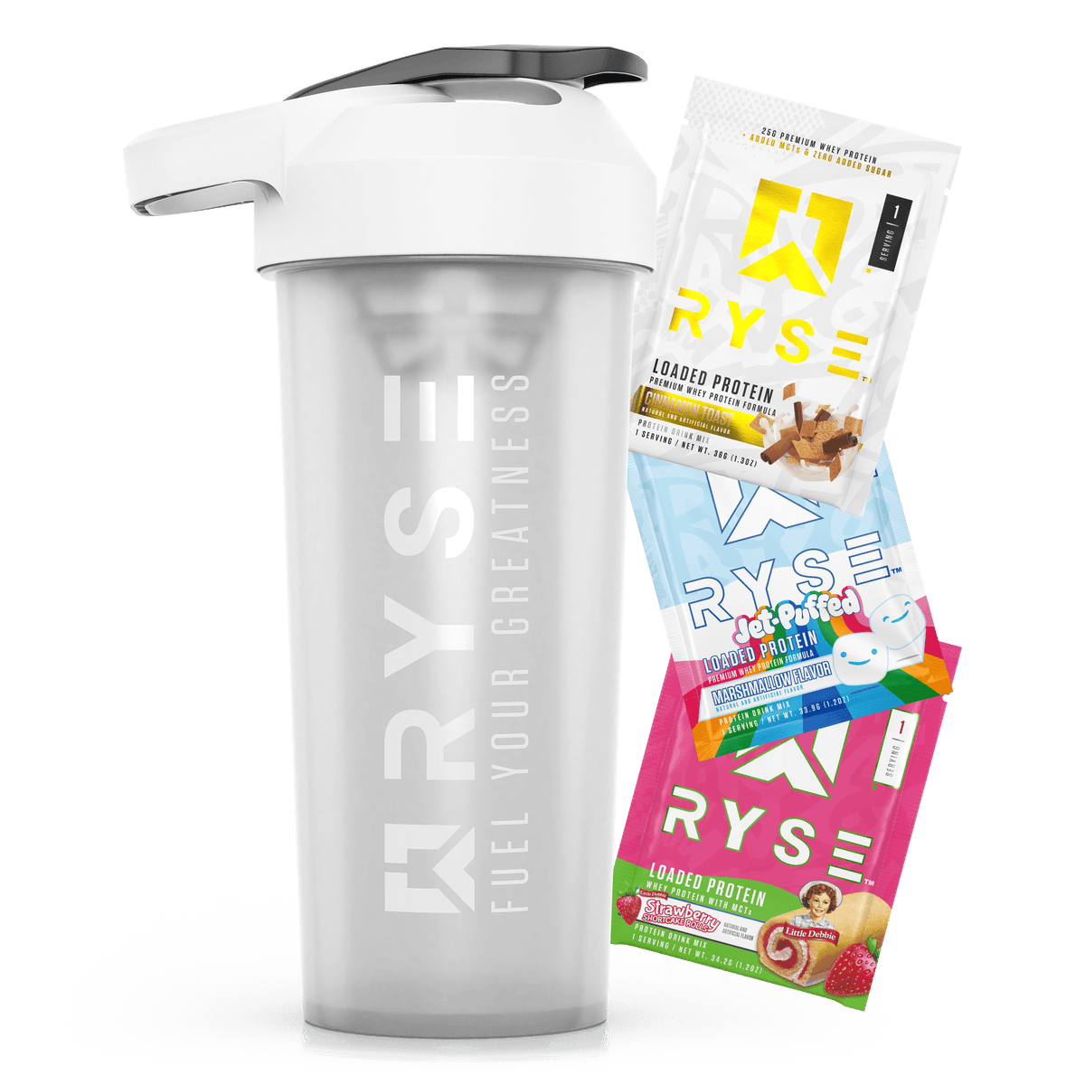 Loaded Protein Samples Variety Pack + Free SportShaker Clear