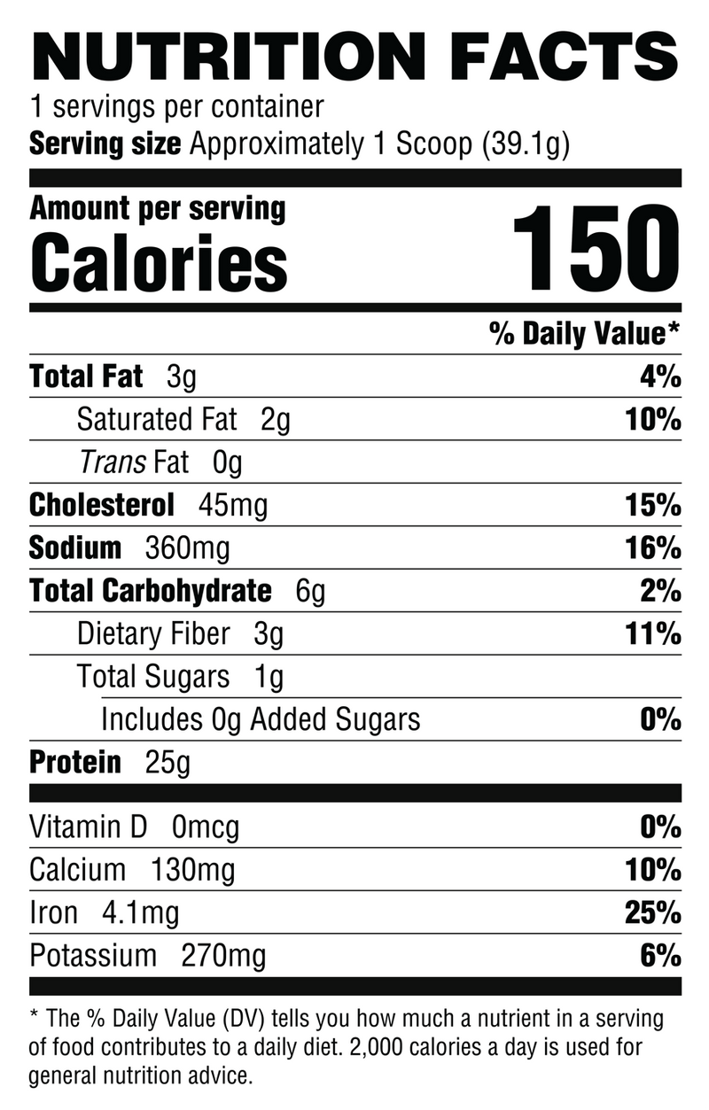Chocolate Cookie Blast Nutrition Facts