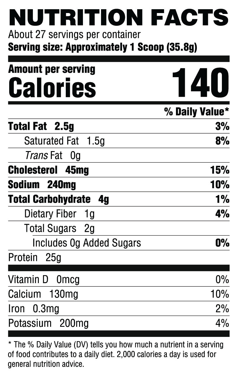 Vanilla Peanut Butter / 27 Servings Nutrition Facts