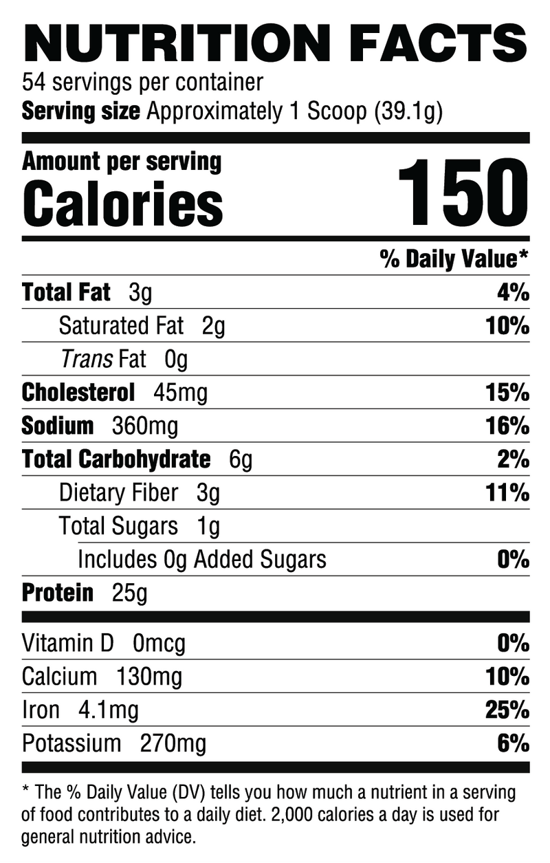 Chocolate Cookie Blast / 54 Servings Nutrition Facts